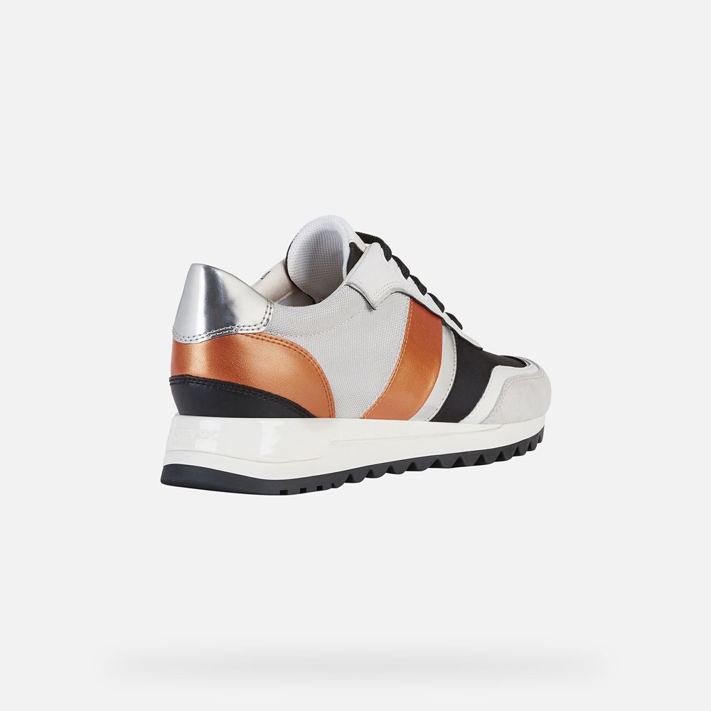 Geox Bayan Spor Ayakkabı Beyaz/Siyah - Tabelya - FYM-065198